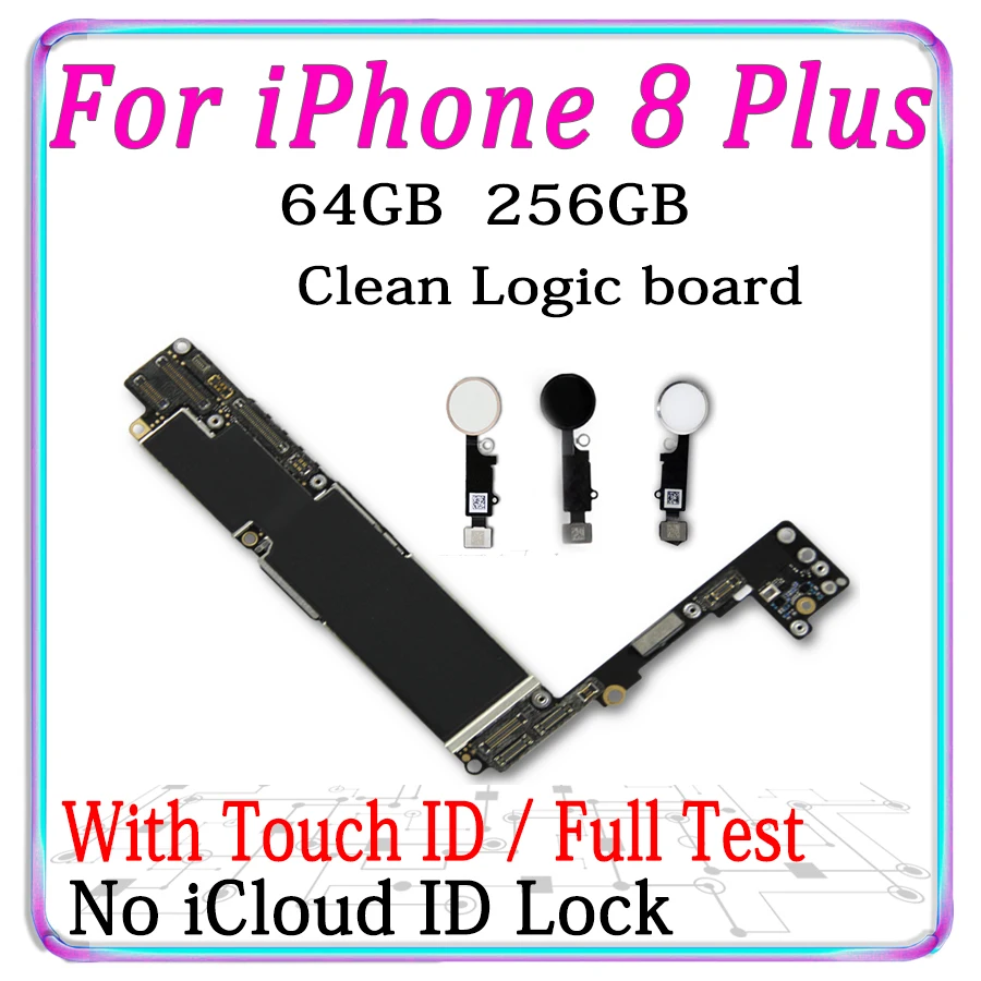 

Original Logic board For iPhone 8 Plus motherboard With / Without Touch ID,100% Unlocked For iPhone 8P Mainboard Free iCloud IOS