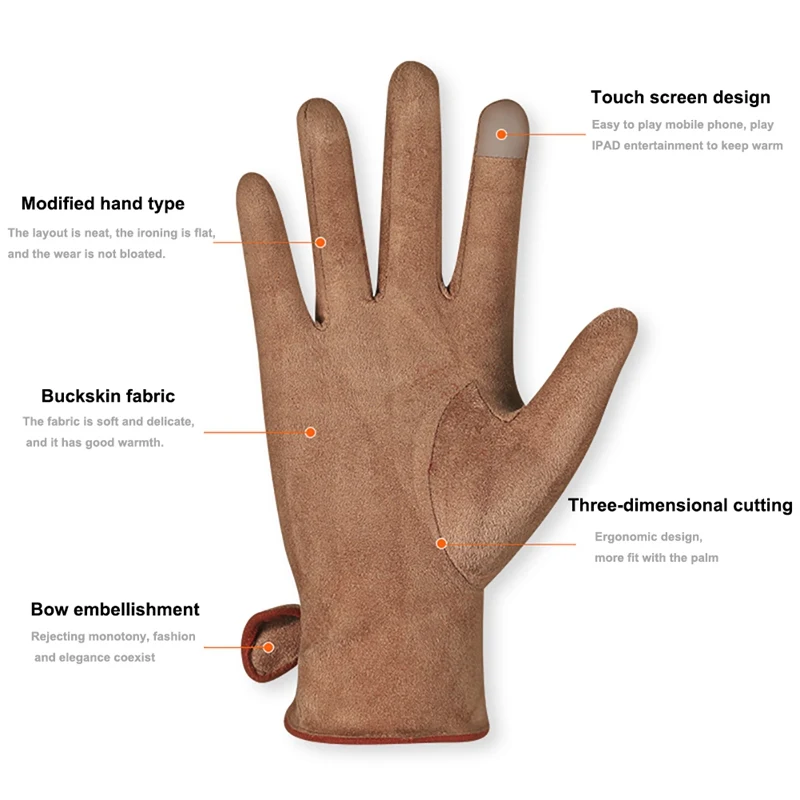 Полный палец перчатки женские теплые перчатки бантик сенсорный экран теплозащитные лыжные перчатки для катания на лыжах на открытом воздухе Handwear