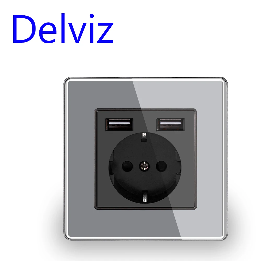 Delviz стены USB Мощность гнездо много Новый стиль Панель Спальня переменный ток 110V