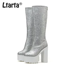 LTARTA/Коллекция года; высокие ботинки на платформе; сезон весна; модель для подиума; водонепроницаемые высокие сапоги на платформе; женская обувь; JXQ