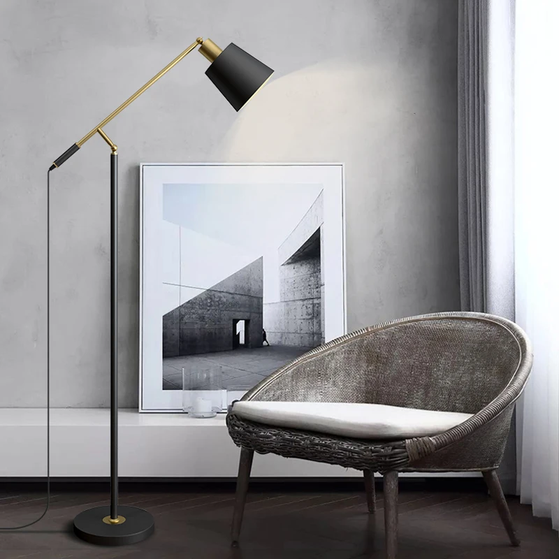 

Nordic modern LED floor lamp adjustable angle living room bedroom study E27 home gloss lighting