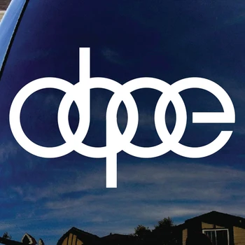 

Euro Dope Audi Rings Vinyl Decal Sticker toy DIE Cut jdm toy stickers Window Bumper- 6" Wide White Color