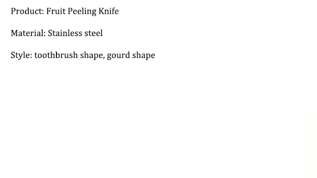 Scraper Fruit Knife Kitchen accessories Stainless steel Peeling knife Melon peeler