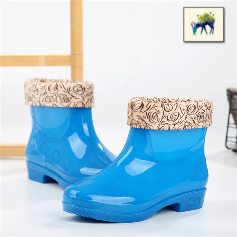 Rainboots Women Ankle Boots Girl Chelsea Rain Boots Waterproof Footwear