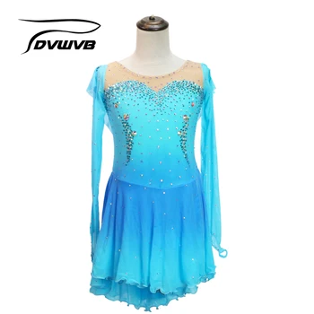 

Dvwvb Figure Skating Dress Customized Competition Ice Skating Skirt for Girl Women Kids Performance Gymnastics ClassyA1