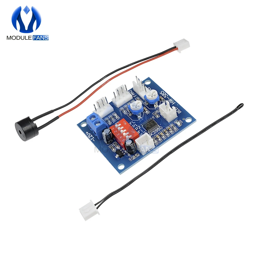 

50k NTC 3950 Thermistor PWM Temperature Probe Speed Controller Board Control Module Buzzer DC 12V 5A CPU Fan High-Temp Alarm