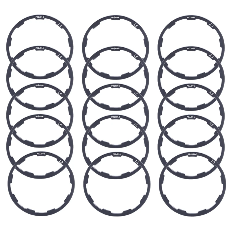 RISK 15Pcs Bike Spacer Bike Hub Spacer Aluminum Alloy Bicycle Headset