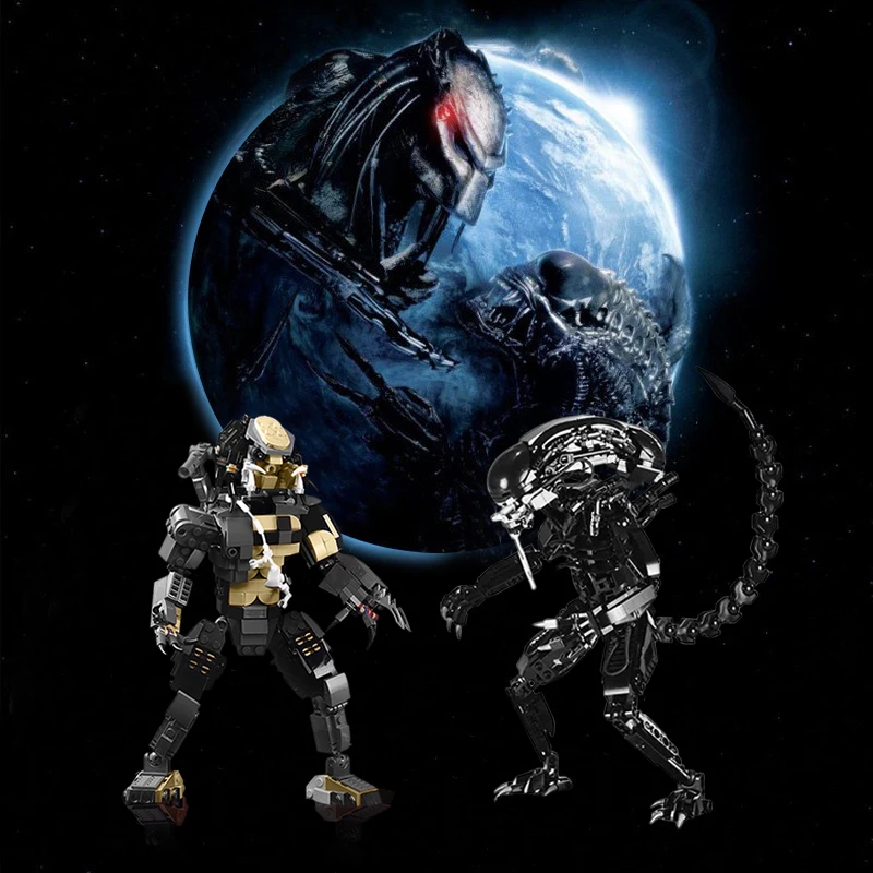 Space Alien Xenomorphed PREDATORS Robot War High-Tech Bricks Model Sets Creator Designer Construction Building Blocks for Kids