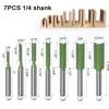 1-7pcs 6mm 1/4 inch Shank Single Double Flute Straight Bit Milling Cutter for Wood Tungsten Carbide Router Bit Woodwork Tool ► Photo 2/6