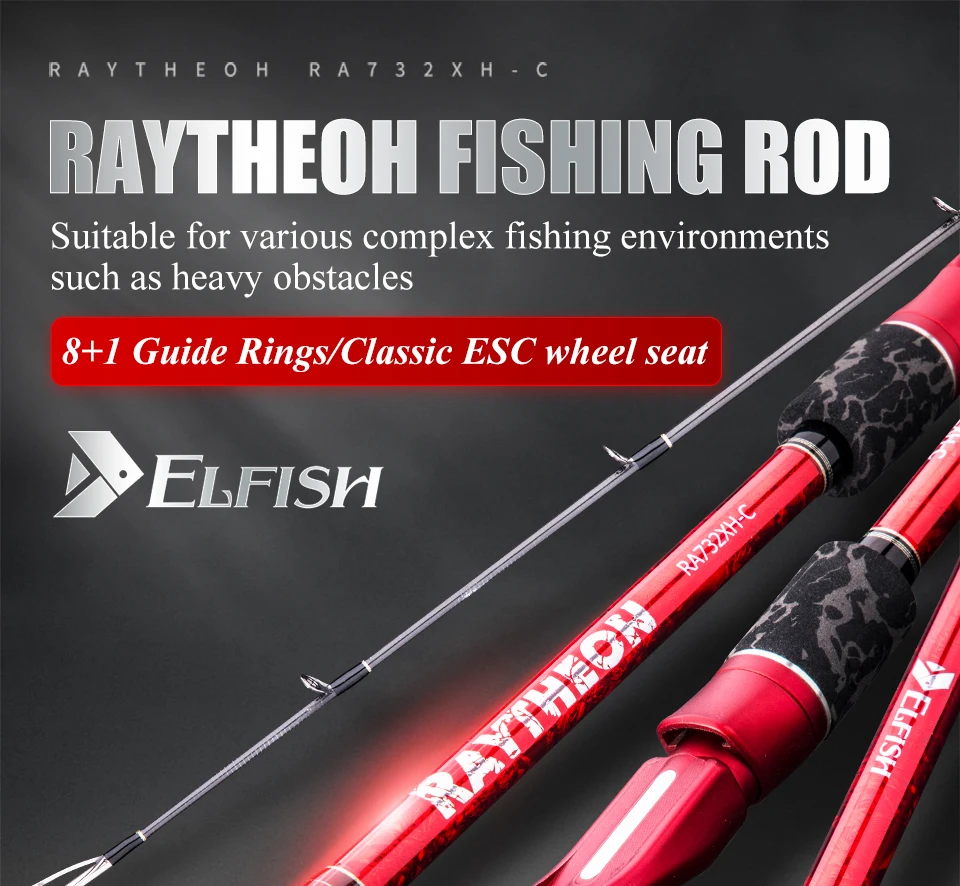 ELFISH Raytheon baitcasing Rod 2,23 м литейная Удочка XH power Lure Rod Hign углеродное волокно форель Удочка ESC колесо полюс Pesca