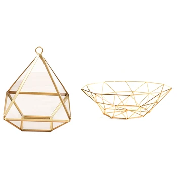 

Chic Metal Table Storage Basket Modern Minimalist Scandinavian Nordic Hollow Desk Storage Basket & Diamond Shape Box Organizer G