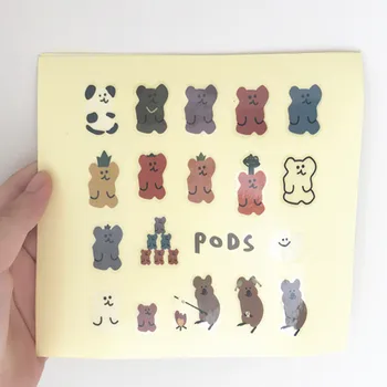 

1PC Cute Soft Bear PVC Decor Stickers Scrapbooking Stick Label Diary Album Stickers Kawaii Korean Stationery Toy Stickers Gift
