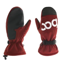 1 пара утолщенных лыжных перчаток из искусственной кожи на весь палец, зимние теплые противоскользящие ветрозащитные перчатки для занятий спортом на открытом воздухе