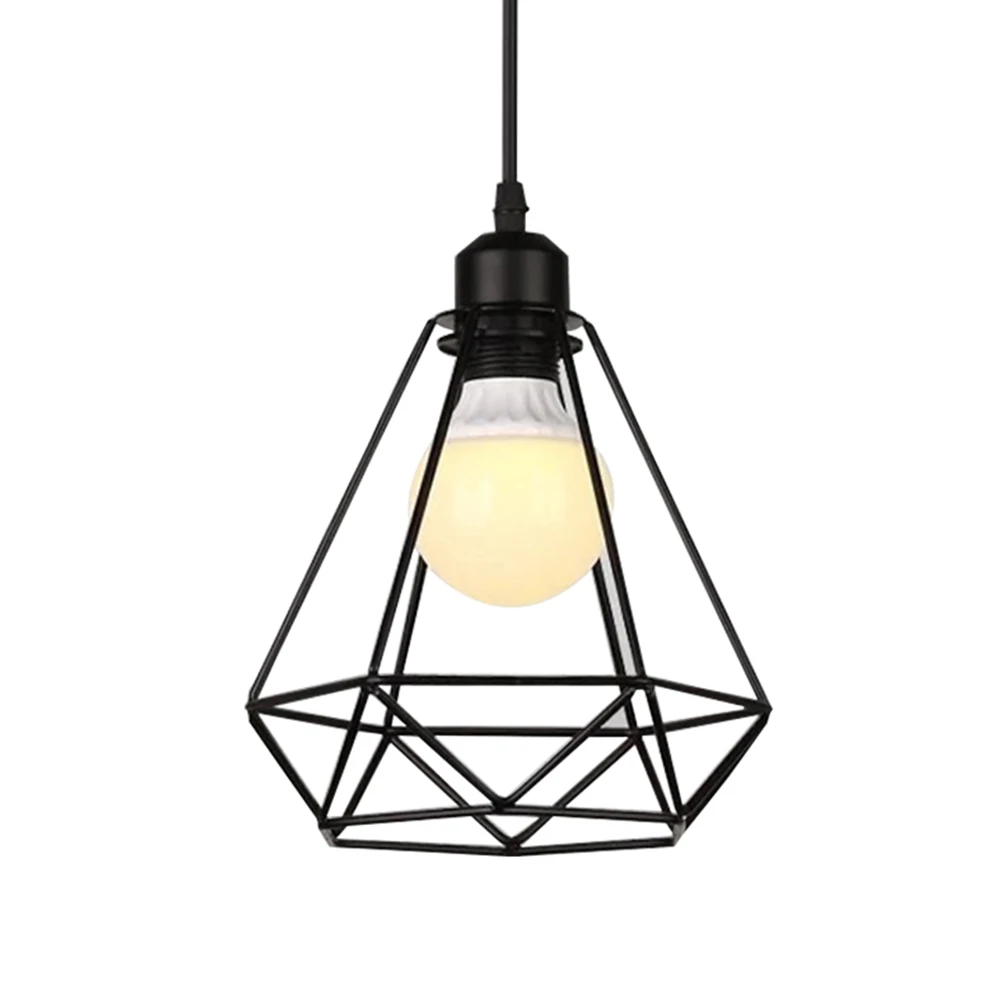 Rustic Industrial Geometric Iron Pendant Lamp