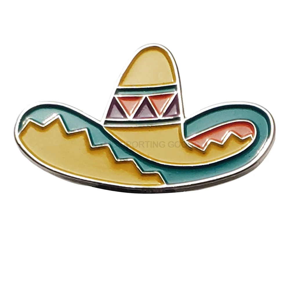 Golf ball marker cowboy hat mark with magnetic cap clip Zinc alloy products