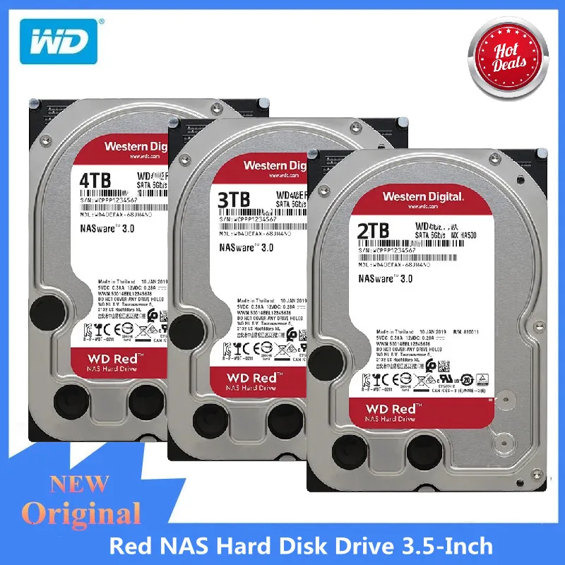 Western Digital WD Red NAS жесткий диск 1 ТБ 4 6 8 10 SATA 3 5 дюйма 64 Мб кэш-памяти 5400 об/мин HDD для