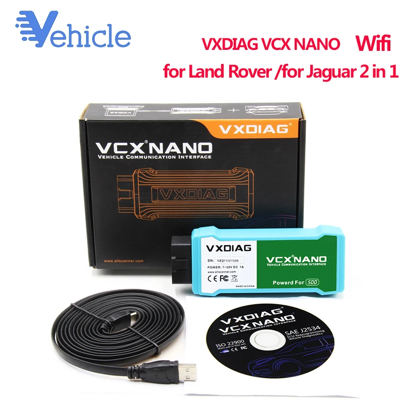 Для Land Rover/для Jaguar 2 в 1 WiFi версия с SDD V158 перепрограммирование дизельных/бензиновых автомобилей диагностический инструмент VXDIAG VCX NANO