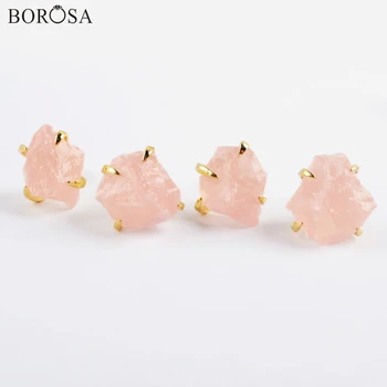 

Gold Color Natural Rose Crystal Quartz Claw Stud Earrings Freeform Clear Crystal Quartz Stone Earrings Jewelry for Girls ZG0444