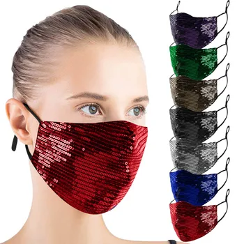 

3pc Mascarilla Facial Reutilizable Masque Adulte Unisex Sequins Windbreak Mascarillas Outdoor Riding Quick-drying Face Mask