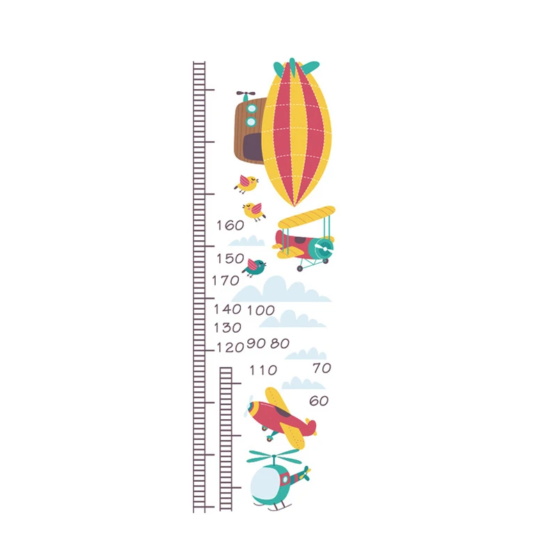 Животные мультфильм мерки наклейки на стену диаграмма роста ребенка Ростомер наклейки для ростомера DIY наклейки для ребенка матери спальни гостиной - Цвет: aircraft