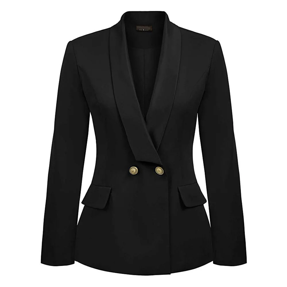 

Minimalist Basic Pure Black Blazer Jacket Women Coat Spring 2020 Elegant Fashion Jackets 2XL Office Blazers Outwear Ladies Coats