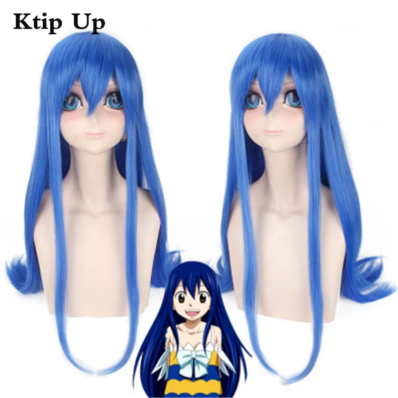 

Anime Fairy Tail Cosplay Wig Lucy Heartfilia Wendy Marvell Costume Wigs Long Straight Blue Heat Resistant Synthetic Hair