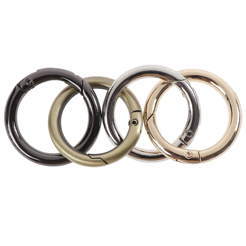 5pcs DIY Metal Keychain Ring Circle Keyring Hook Bag Spring Snap Buckle Handbag Purse Accessories