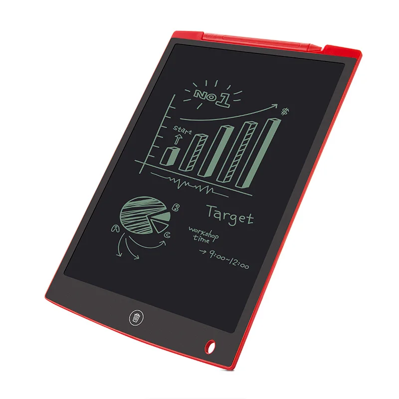 Portátil Tableta de Dibujo para Garabatos Rojo EooCoo Tableta de Escritura LCD Color 12 Pulgadas con Botón de Bloqueo Cálculos Notas
