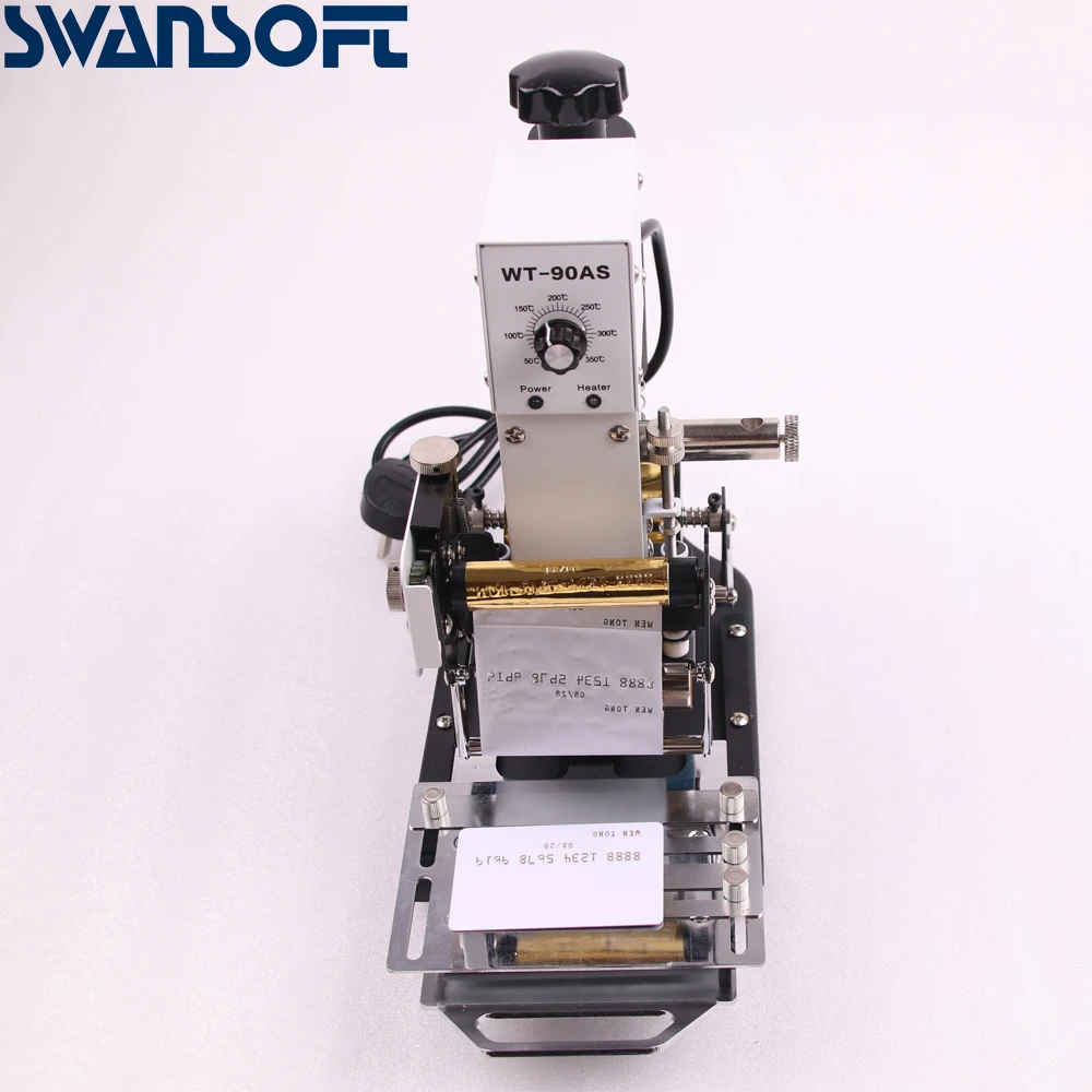 SWANSOFT 220 V/110 V ручная Золотая машина для горячего тиснения фольгой, самосвальная машина для карт ПВХ