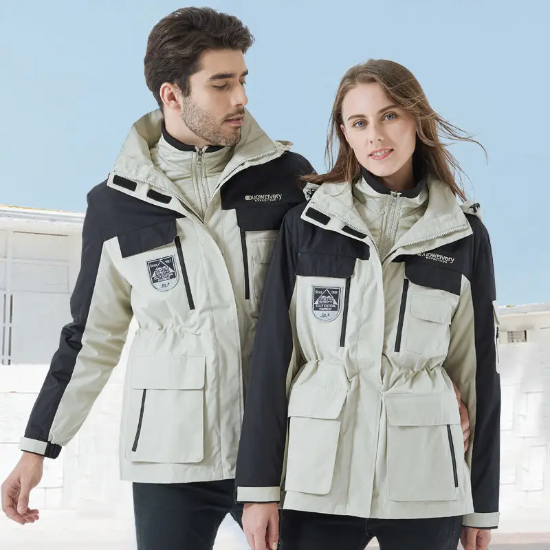 3-in-1 Set Winter Hiking jacket Ski Suit Men And Women Thermal Waterproof Windproof Fishing Sports Jackets Outdoor Sports Suit
