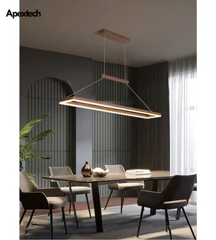 

CNC Aluminum LED Chandelier Rectangular Acrylic Indoor Ceiling Chandelier Lighting Pendant lamp Dining Room Kitchen Island Light