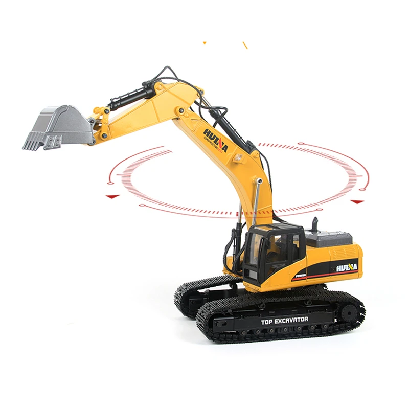 US $469.03 Rc Excavator Huina 580 Rc Car 23 Channel Remote Control Car Toys Styling Road Construction All Metal Autos Vehicle Model Toys
