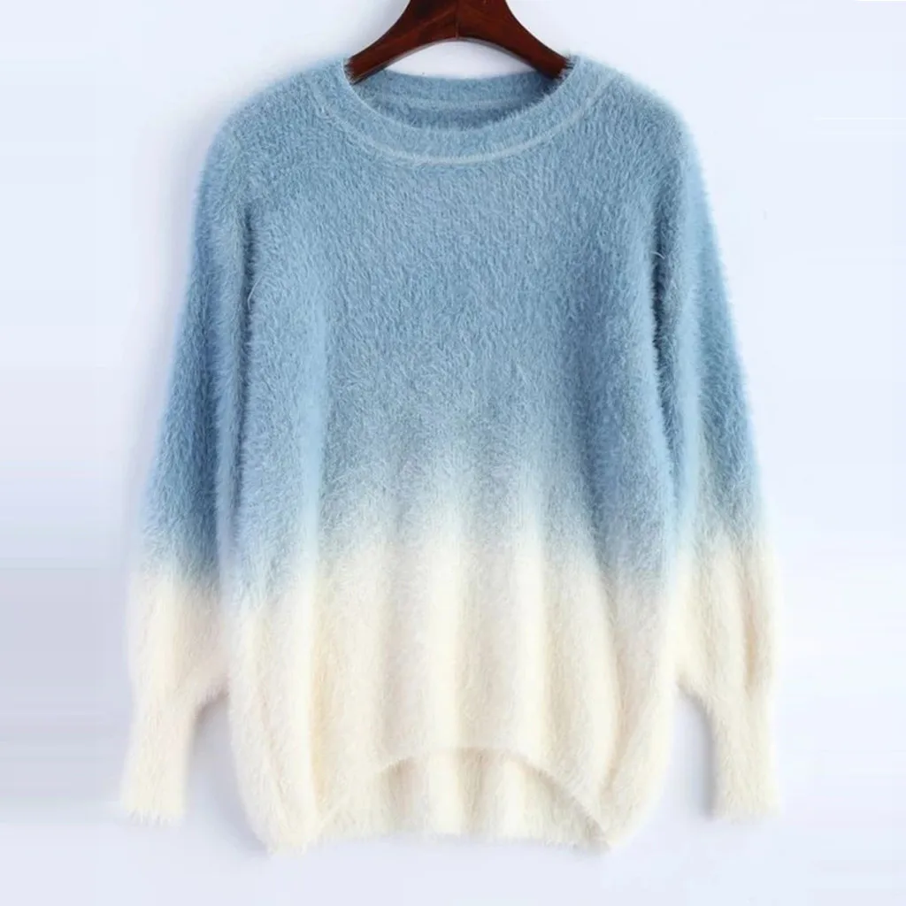 womens sweaters Winter warm sweater Fashion Womens Winter Sweater Round-Neck Long Sleeve Loose Sweater Pullover Tops