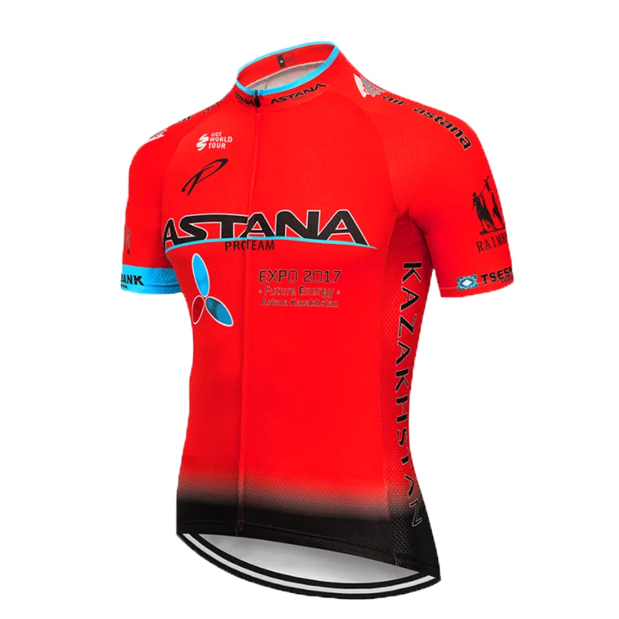 Команда Астана Велоспорт Джерси Мужская короткая Джерси ropa ciclismo hombre ciclismo велосипедная Одежда Набор велосипедная одежда 16D гелевая накладка - Цвет: Cycling jersey