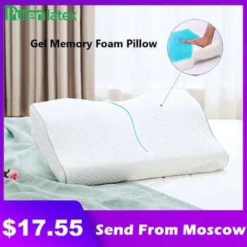 

PurenLatex Memory Foam Orthopedic Pillow Neck Cervical Pillow Vertebra Protected Slow Rebound Gel Layer Cooling Ergonomic Pillow