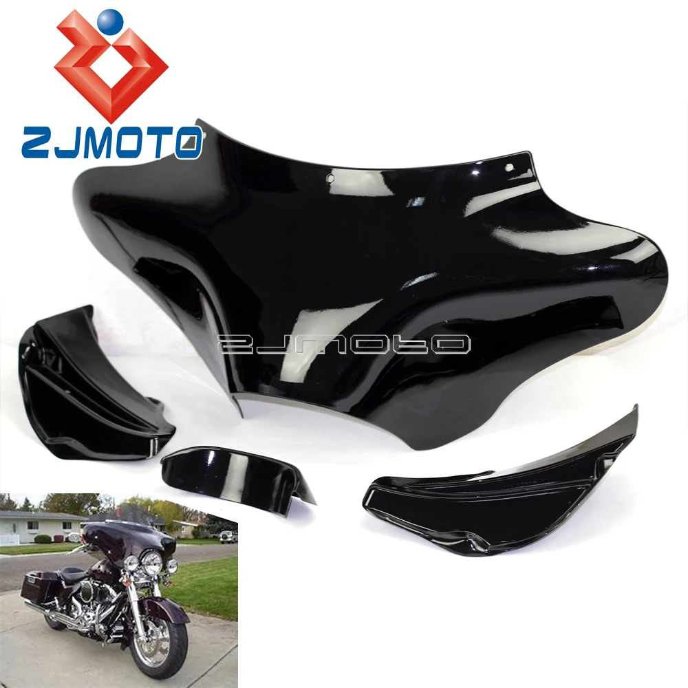 Black Front Outer Upper Fairing Batwing For Harley Road King Electra Wide Super Glide Honda VTX Shadow Yamaha V-Star | Автомобили и