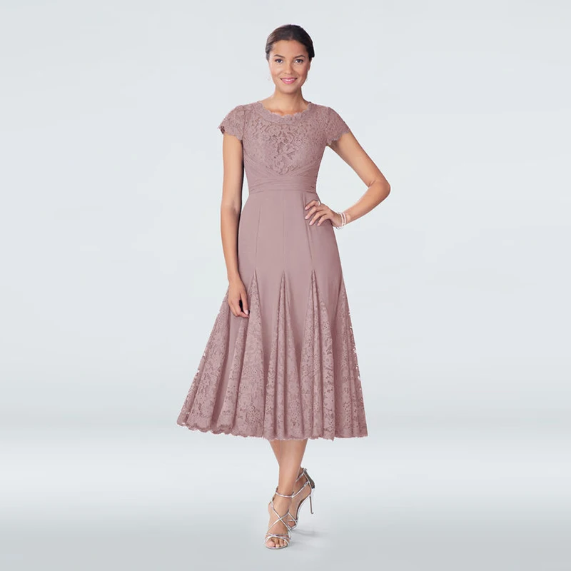 Dusty rose tea length dress Clearance
