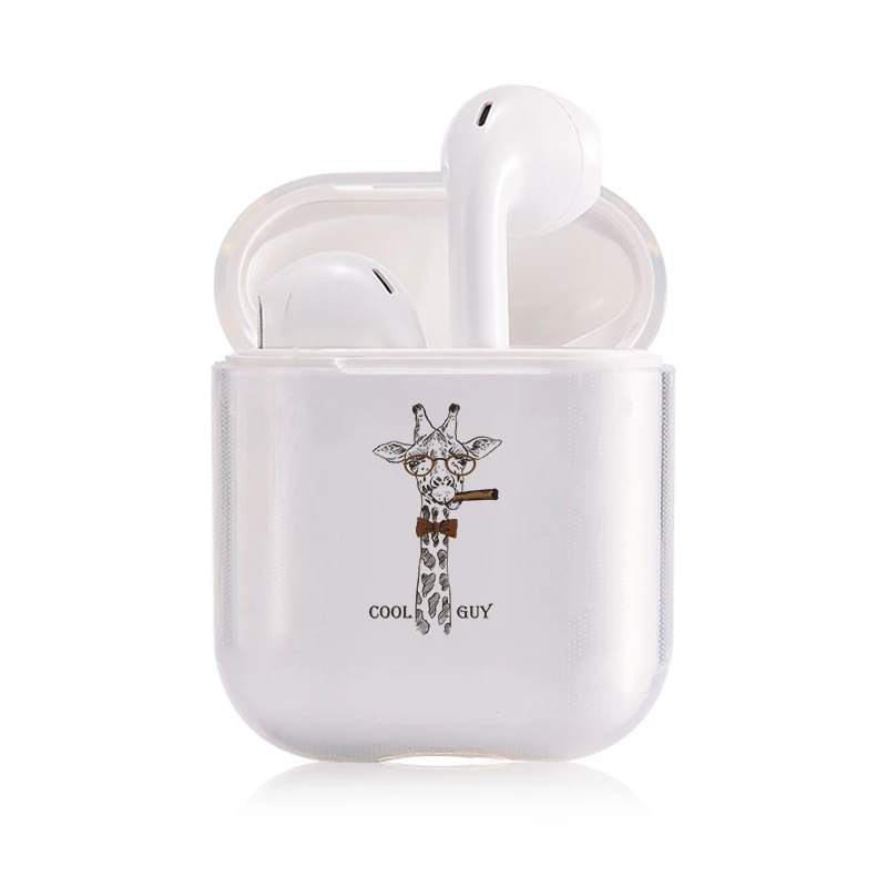 Чехол с жирафом для Apple airpods, простой, милый, олень, животное, Bluetooth, наушники, цвета, модный наушник, жесткий защитный чехол - Цвет: I050024