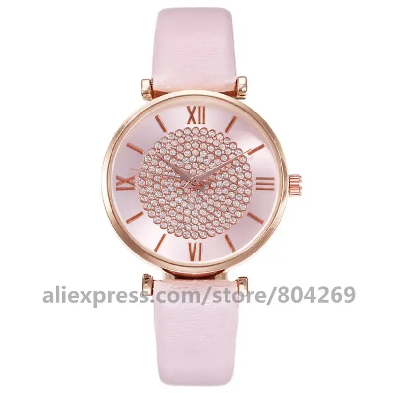 Роскошные женские часы женские красочные часы Полный горный хрусталь без логотипа сплава кварцевые наручные часы 920374