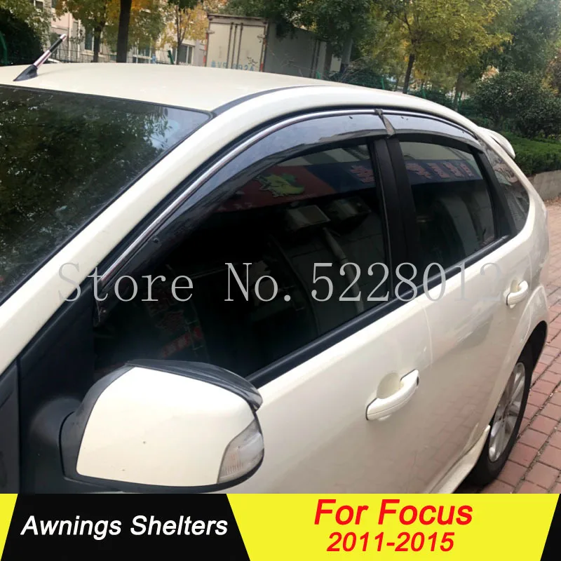 Для Ford Focus 2011- окна Козырьки Навесы дождь Защита от солнца дефлектор гвардии Vent протектор Чехлы 4 шт./компл. автомобильные аксессуары
