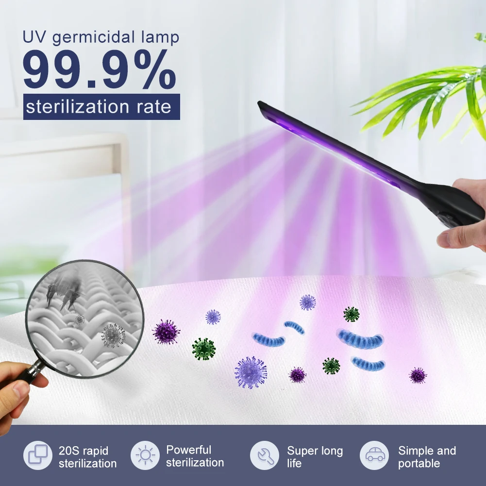 

Handheld UV Light Sterilizer Wand Germicidal Lamp Portable UV Sterilizer Vehicle Sterilization Household Disinfection Stick