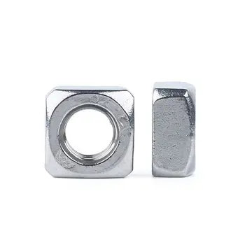 

50pcs/set GB39 Stainless Steel Square Nuts Metric Threaded Foursquare Quadrate M10 6 Options