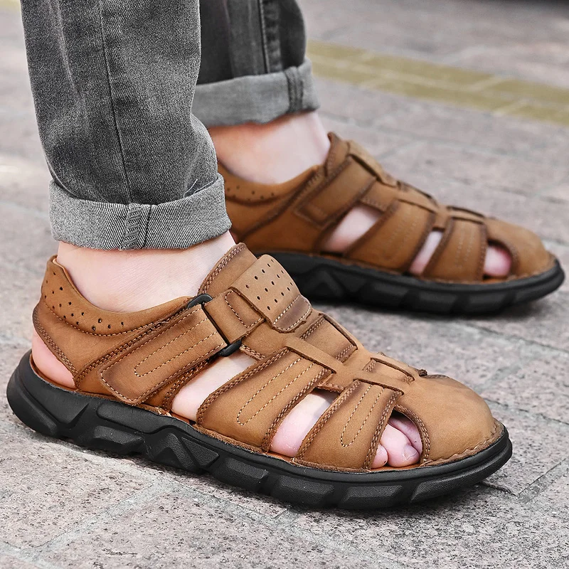 Leather Sandals Designer Summer Sandals 2019 Footwear Mens