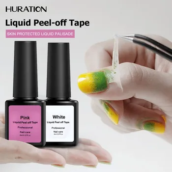

Huration Gel Polish Primer Edge Clean Tape Manicure Skin Care 8ML Peel Liquid Pink White Latex Defender Cuticle Coat Nail Edge