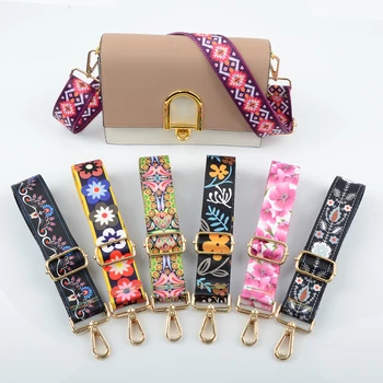 

2020 Fashion Colorful Bag Strap Belt Flower Replacement Wide Straps For Crossbody Bag Accessories Nylon Shoulder Strap