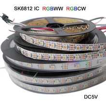 1m/4m/5m SK6812 (similar ws2812b ) RGBW 4 in 1 30/60/144 leds/pixles/m;individual addressable led strip IP30/IP67 DC5V