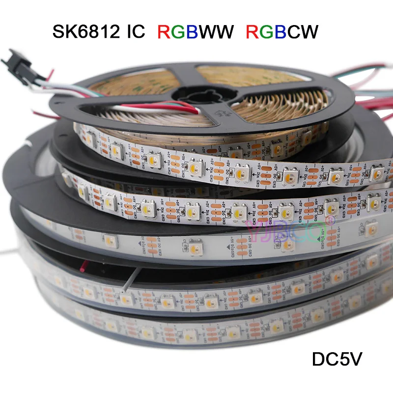 

1m/4m/5m SK6812 (similar ws2812b ) RGBW 4 in 1 30/60/144 leds/pixles/m;individual addressable led strip IP30/IP67 DC5V