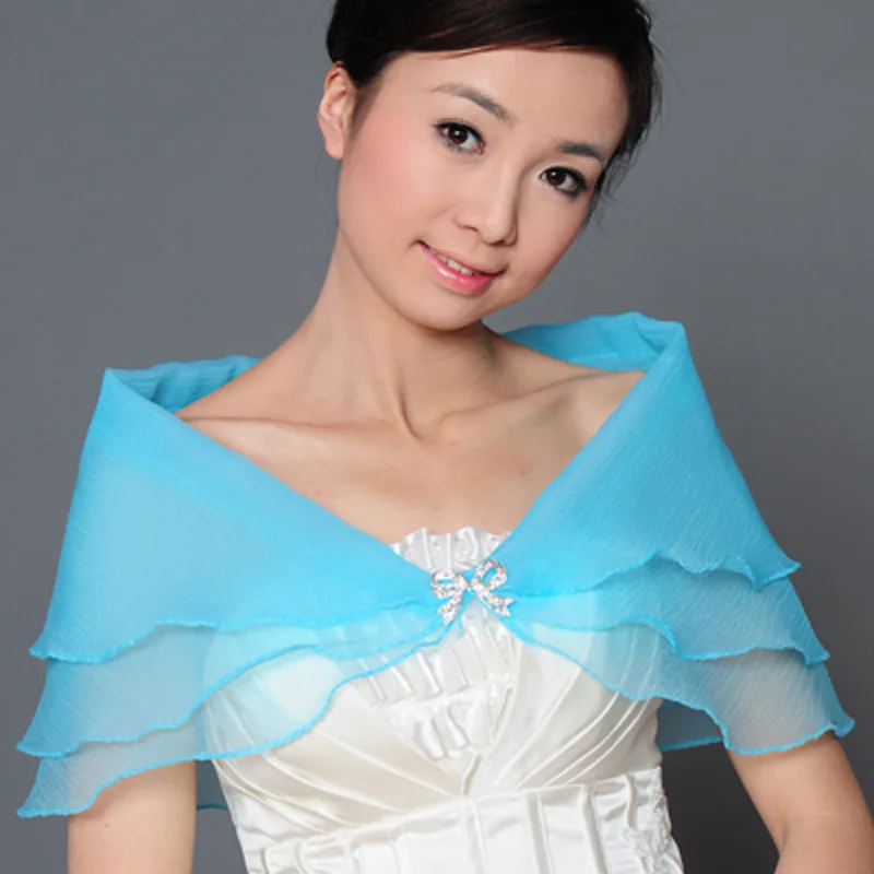 Light Blue Кружевное болеро, свадебное платье, накидка, белая, черная, красная накидка, болеро для невесты, Капа De Novia, синее, розовое болеро, Femme Mariage, накидки - Цвет: Light Blue