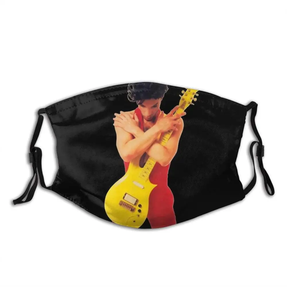 

Prince Guitar 2 Face Mask With Filter Prince Guitar Music The Artist Artist Singer Pop Funk 80S Mask Galaxy Black Red Yellow