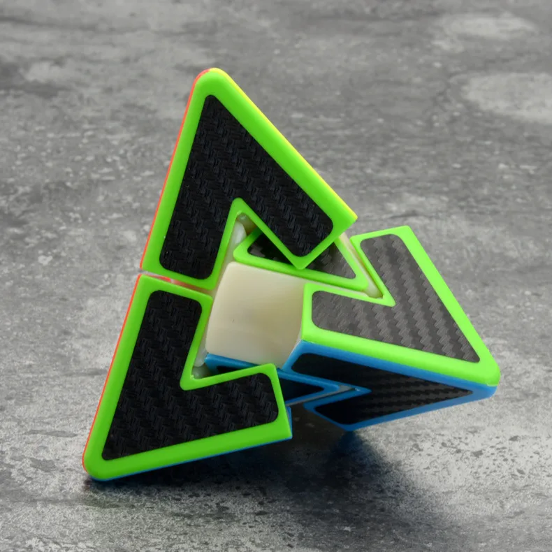 LeFun углеродное волокно Пирамида куб 2x2 твист квадратная скорость магический куб 3D безопасный ABS развивающие игрушки головоломки вызов